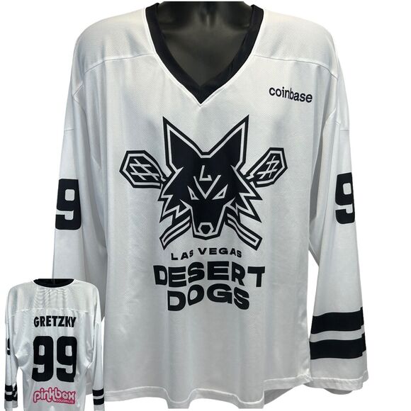 Las Vegas Desert Dogs Wayne Gretzky Jersey Mens XL X-Large Lacrosse Shirt White - Picture 1 of 11